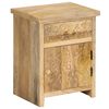 vidaXL Bedside Table Natural Wood Solid Mango Wood, Engineered Wood