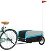 vidaXL Bike Trailer Black and Blue 99.2 lb Iron