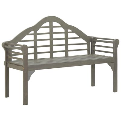 vidaXL Patio Queen Bench with Cushion 53.1" Solid Acacia Wood Gray