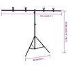 vidaXL T-Shape Background Stand Black 59.4 x 23.6 x (27.6-78.7) "