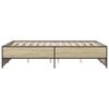 vidaXL Bed Frame Sonoma Oak Engineered Wood and Steel Standard Double Bed