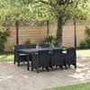 vidaXL Garden Dining Set 7 pcs Anthracite Polt rattan