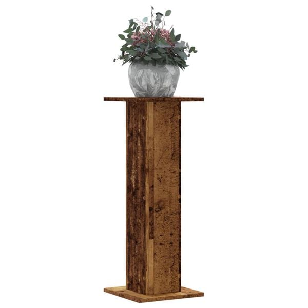 vidaXL Plant Stands 2 pcs Old Wood 11.8x11.8x31.5" Engineered Wood
