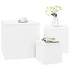 vidaXL Side Table Set of 3 White Engineered wood Large, Medium, Small