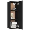 vidaXL TV Cabinet Set of 2 Black Engineered wood Wall mounting