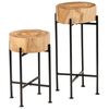 vidaXL Side Table Natural Wood Solid Acacia wood, powder-coated steel