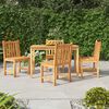 vidaXL Garden Dining Set Teak Solid Teak Wood 5 Piece Set Durable