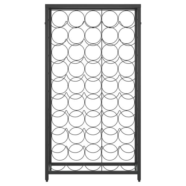 vidaXL Wine Rack for 45 Bottles Black 21.3"x7.1"x39.4" Wrought Iron