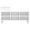 vidaXL Shoe Cabinet Glossy White Engineered Wood, Metal Medium