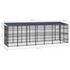 vidaXL Dog Kennel Black Powder-coated steel 139.9 sq ft Dog Kennel