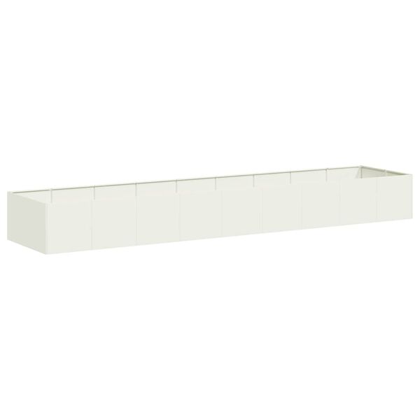 vidaXL Planter White Cold-rolled steel Large Durable Planter