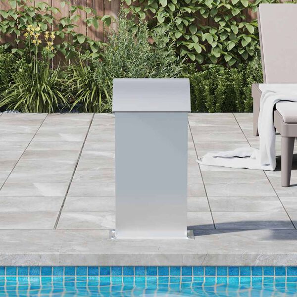 vidaXL Pool Fountain Silver Stainless Steel 304 Medium Decorative Inlays