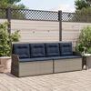 vidaXL Garden Bench with Cushion Gray Poly rattan