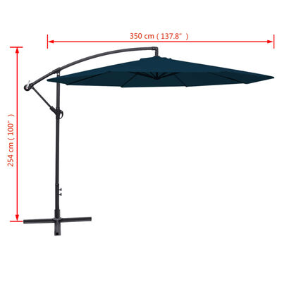 vidaXL Cantilever Umbrella 137.8" Blue