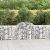 vidaXL Gabion Basket Set of 3 Silver Galvanized iron