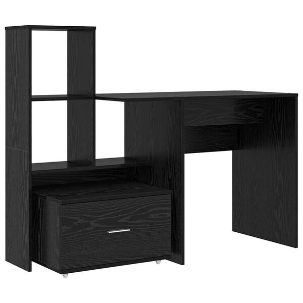 vidaXL Desk Black Oak 51.77 x 19.69 x 41.93 in Engineered Wood