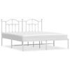 vidaXL Bed Frame White Powder-Coated Steel Double Bed Frame