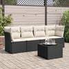 vidaXL Garden Sofa Set Black, Cream White