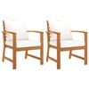 vidaXL Garden Chair Set of 2 Cream and Wood