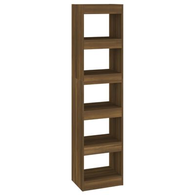 vidaXL Book Cabinet/Room Divider Brown Oak 15.7"x11.8"x65.4"