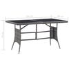 vidaXL Garden Table Grey Poly Rattan Large UV-resistant materials