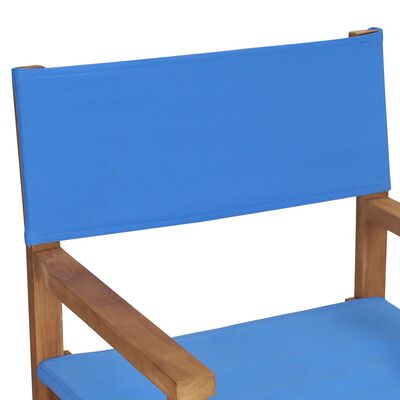 vidaXL Director's Chair Solid Teak Wood Blue