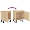 vidaXL Bedside Cabinet Set of 2 Sonoma Oak Engineered Wood, Iron Medium
