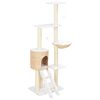 vidaXL Cat Tree Natural Seagrass, Soft plush, Sisal rope Large Cat Tree