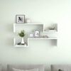 vidaXL Wall Shelf Set of 2 White Engineered wood