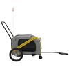vidaXL Pet Bike Trailer Yellow and Grey Oxford Fabric, Iron, PVC Medium