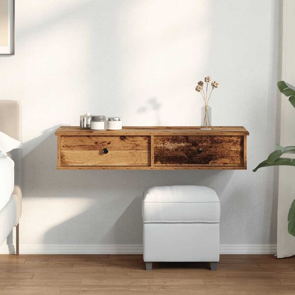 vidaXL Wall Shelf Old wood Engineered wood Medium Wall Shelf