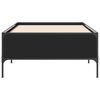 vidaXL Bed Frame Black Engineered wood and metal Single Modern