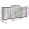 vidaXL Gabion Basket Set of 3 Silver Galvanized Iron Extra Large