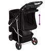 vidaXL Dog Stroller Black 300D Oxford Fabric, Steel 31.5 x 18.1 x 38.6 in