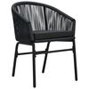vidaXL Garden Dining Set Black Powder-coated steel, PVC rattan, glass