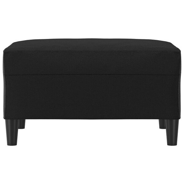 vidaXL Footstool Black Faux leather Compact Footstool Rectangular