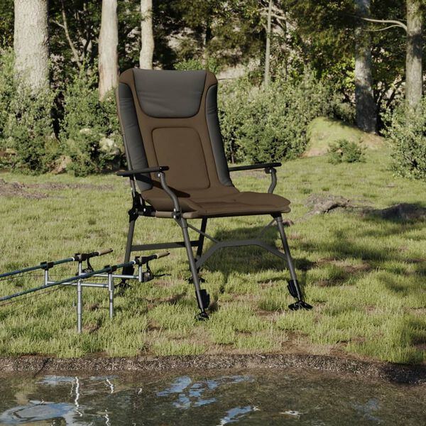 vidaXL Fishing Chair Taupe and black