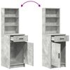 vidaXL Highboard with Drawer Concrete Grey 15.75 x 15.94 x 53.15 in