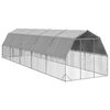 vidaXL Chicken Run Galvanized Silver Sturdy Large Walk-in Chicken Run