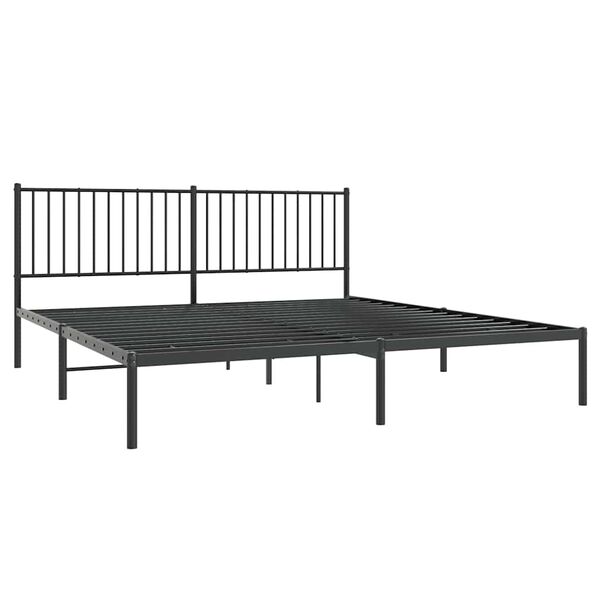 vidaXL Bed Frame Black Powder-coated steel Double Bed Frame