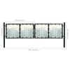 vidaXL Black Single Door Fence Gate 118.1x29.5"