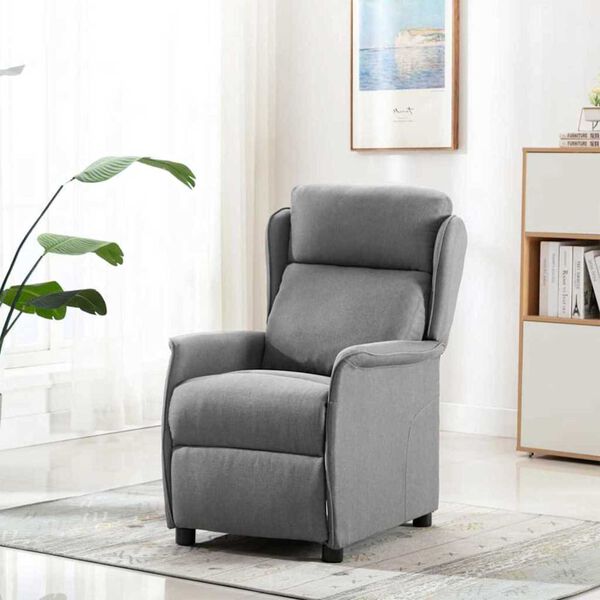 vidaXL Recliner Chair Light gray 67.5 x 93.5 x 101.5 cm fabric