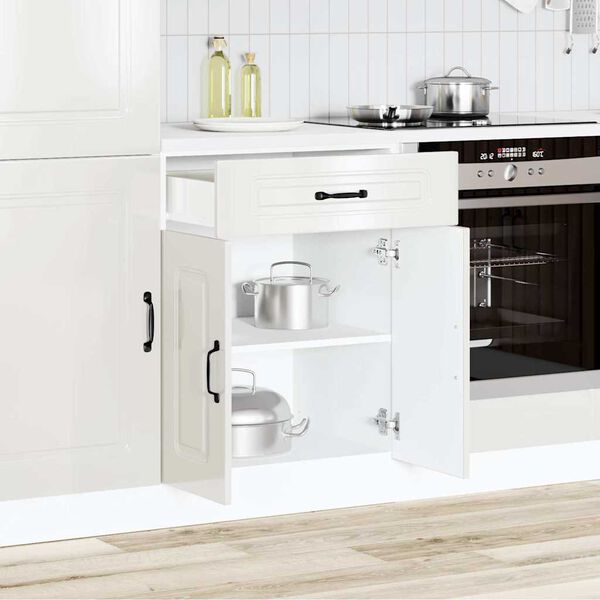 vidaXL Kitchen Base Cabinet High gloss white Engineered wood Standard