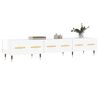 vidaXL TV Cabinet High gloss white Engineered wood, Iron Medium
