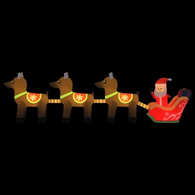 vidaXL Christmas Inflatable Santa and Reindeer Decoration LED 54.3"