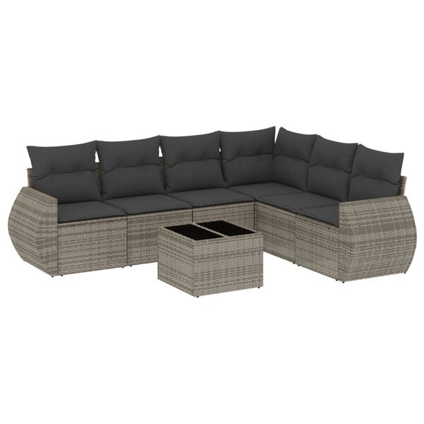 vidaXL Garden Sofa Set Grey