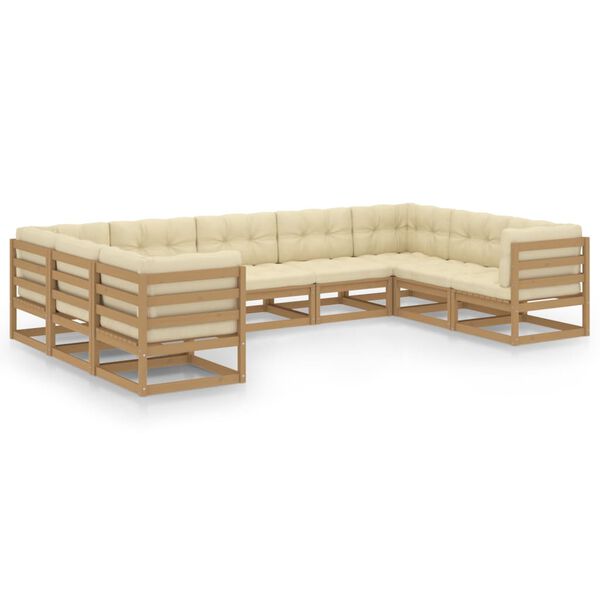 vidaXL Garden Lounge Set Honey brown Solid pinewood Medium Durable