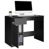 vidaXL Desk Black Engineered wood 39.4x19.7x29.5 in Desk Rectangular