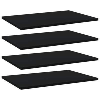 vidaXL Bookshelf Boards 4 pcs Black 23.6"x15.7"x0.6" Chipboard