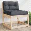 vidaXL Garden Sofa Anthracite, Pine Solid pine wood, Polyester Medium